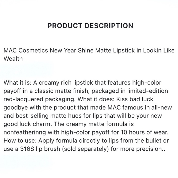 MAC Matte Lipstick Lookin’ Like Wealth - Picture 16 of 16